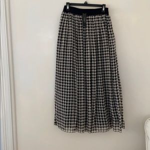 Long tulle skirt - gingham style print